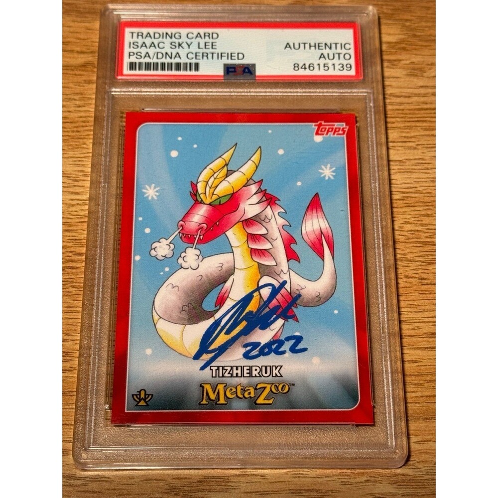 Tizheruk 2022 MetaZoo Topps Card #68 PSA Authentic Auto‎ Isaac Sky Lee Signed